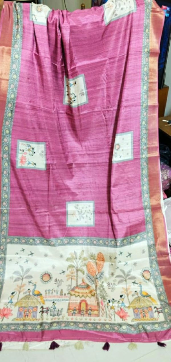 প্রিমিয়াম ইন্ডিয়ান তসর সিল্ক শাড়ি