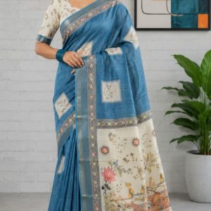 প্রিমিয়াম ইন্ডিয়ান তসর সিল্ক শাড়ি