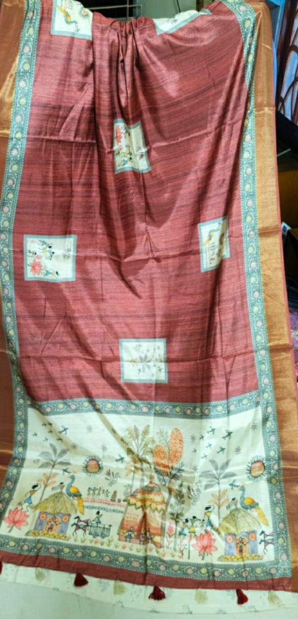 প্রিমিয়াম ইন্ডিয়ান তসর সিল্ক শাড়ি