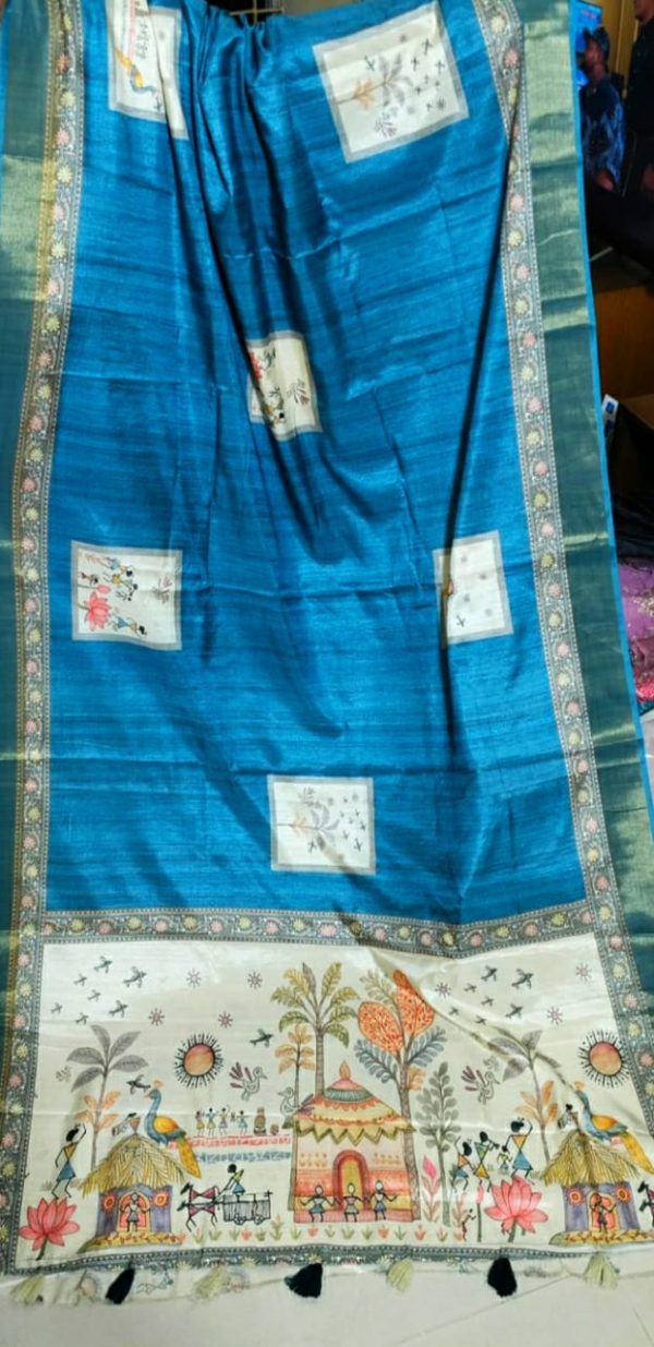 প্রিমিয়াম ইন্ডিয়ান তসর সিল্ক শাড়ি